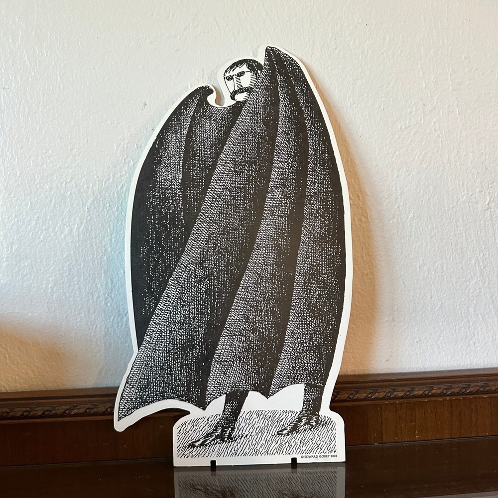Edward Gorey Dracula Cardboard Cutout Standee 2001 Black White Gothic Art 15in